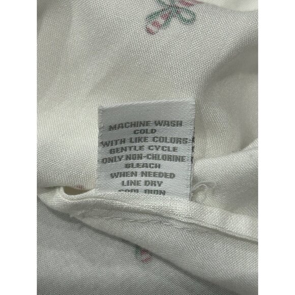 Intro Womans White Button-Up Blouse Candy Cane Print Top Size 1X - Picture 8 of 9